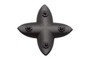 EC-80 笹金物 十字形 黒焼付塗装