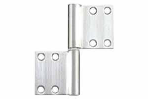 No.195A ノイズレス旗蝶番(面付型) ヘアライン (ネジ付)