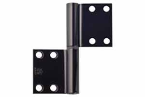 No.195A ノイズレス旗蝶番(面付型) 黒ニッケル (ネジ付)