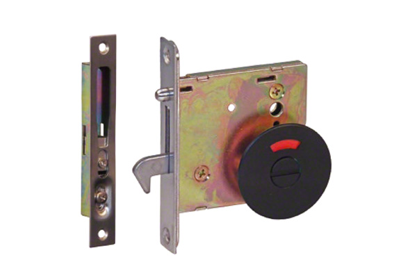 MSA-210 ケース引戸鎌錠 マットブラック 表示錠 (バックセット51mm)