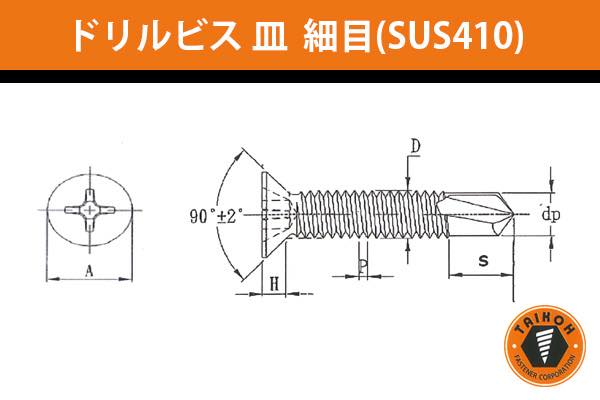 ドリルビス 皿 細目 (ステンレスSUS410)