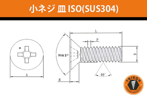 小ネジ 皿 ISO (ステンレスSUS304)