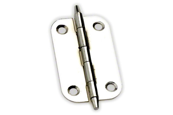 鉄ロング蝶番 隅丸 ニッケル (ビス無)