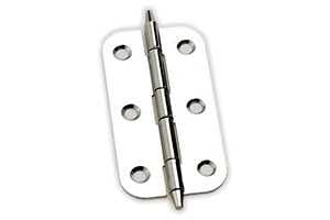 鉄ロング蝶番 隅丸 ニッケル (ビス無)