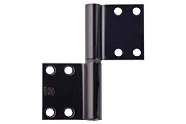 No.195A ノイズレス旗蝶番(面付型) 黒ニッケル (ネジ付)