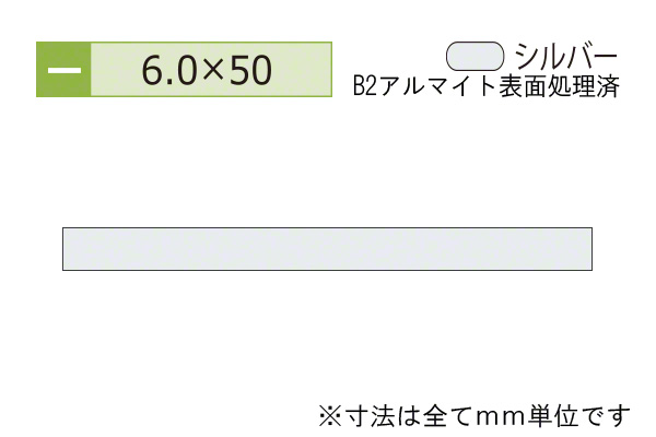 アルミフラットバー(厚み6.0) B2シルバー