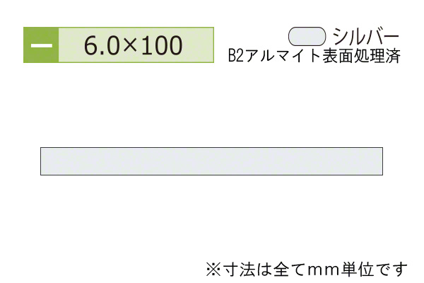 アルミフラットバー(厚み6.0) B2シルバー